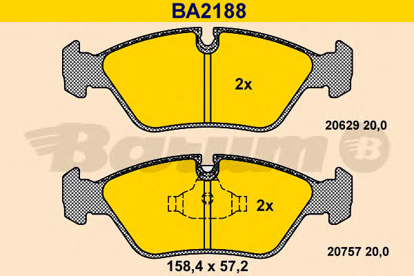 Barum BA2188 Тормозные колодки дисковые, комплект BA2188: Отличная цена - Купить в Польше на 2407.PL!