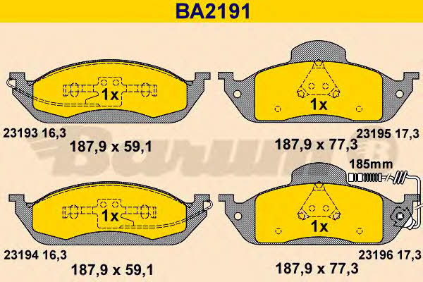 Barum BA2191 Klocki hamulcowe, zestaw BA2191: Dobra cena w Polsce na 2407.PL - Kup Teraz!