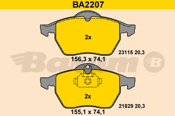 Barum BA2207 Тормозные колодки дисковые, комплект BA2207: Отличная цена - Купить в Польше на 2407.PL!