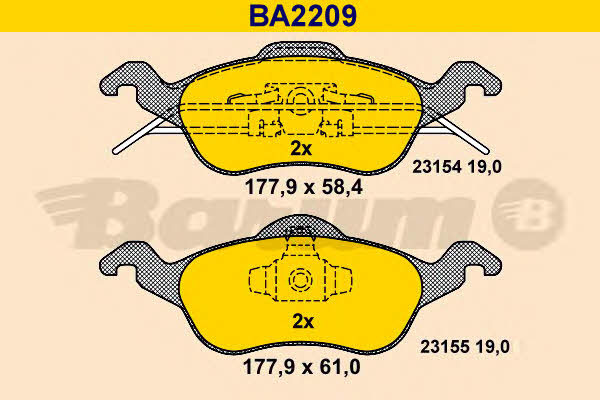 Barum BA2209 Klocki hamulcowe, zestaw BA2209: Dobra cena w Polsce na 2407.PL - Kup Teraz!