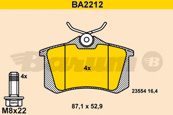 Barum BA2212 Brake Pad Set, disc brake BA2212: Buy near me in Poland at 2407.PL - Good price!