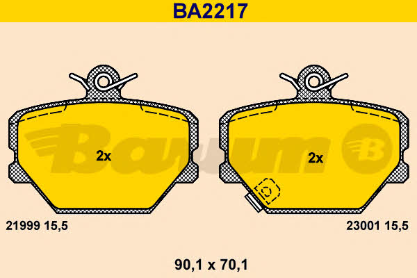Barum BA2217 Тормозные колодки дисковые, комплект BA2217: Отличная цена - Купить в Польше на 2407.PL!