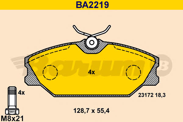 Barum BA2219 Гальмівні колодки, комплект BA2219: Купити у Польщі - Добра ціна на 2407.PL!