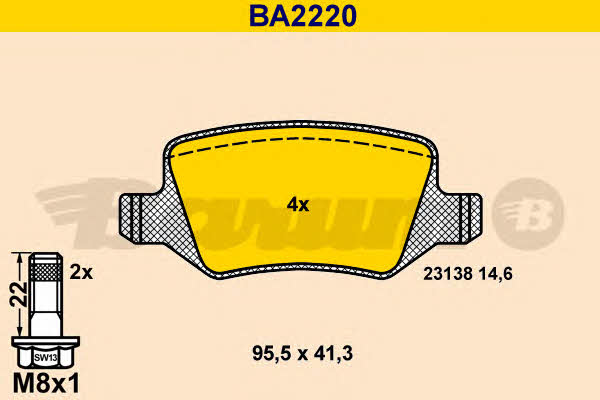 Barum BA2220 Brake Pad Set, disc brake BA2220: Buy near me at 2407.PL in Poland at an Affordable price!