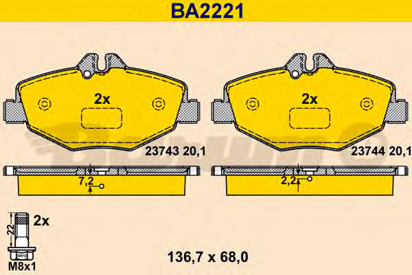 Barum BA2221 Klocki hamulcowe, zestaw BA2221: Dobra cena w Polsce na 2407.PL - Kup Teraz!