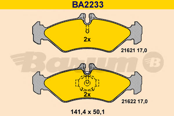 Barum BA2233 Тормозные колодки дисковые, комплект BA2233: Отличная цена - Купить в Польше на 2407.PL!