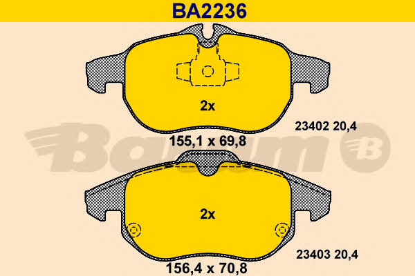 Barum BA2236 Scheibenbremsbeläge, Set BA2236: Kaufen Sie zu einem guten Preis in Polen bei 2407.PL!