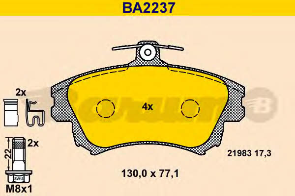 Barum BA2237 Scheibenbremsbeläge, Set BA2237: Kaufen Sie zu einem guten Preis in Polen bei 2407.PL!