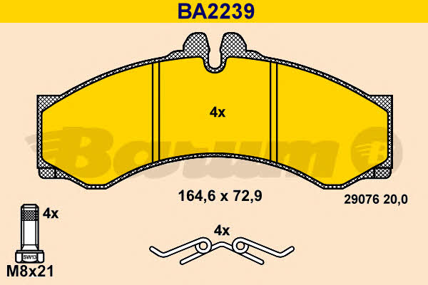 Barum BA2239 Тормозные колодки дисковые, комплект BA2239: Отличная цена - Купить в Польше на 2407.PL!