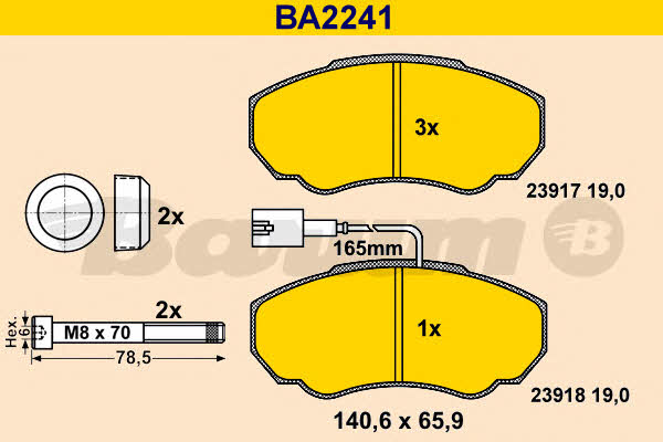 Barum BA2241 Scheibenbremsbeläge, Set BA2241: Kaufen Sie zu einem guten Preis in Polen bei 2407.PL!