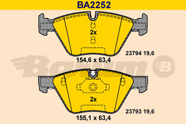 Barum BA2252 Тормозные колодки дисковые, комплект BA2252: Отличная цена - Купить в Польше на 2407.PL!