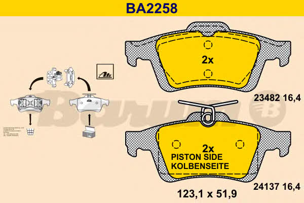 Barum BA2258 Brake Pad Set, disc brake BA2258: Buy near me in Poland at 2407.PL - Good price!