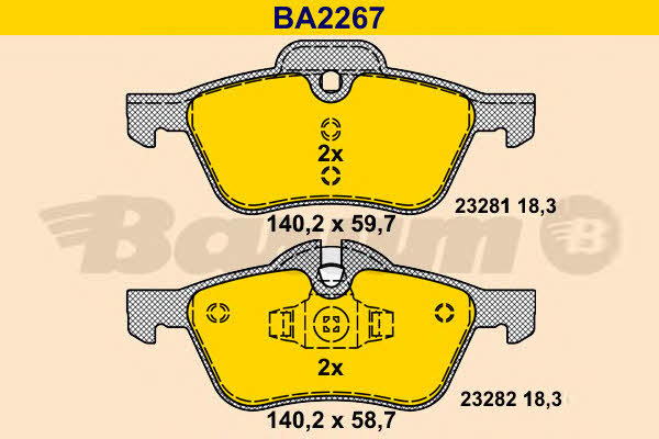 Barum BA2267 Тормозные колодки дисковые, комплект BA2267: Отличная цена - Купить в Польше на 2407.PL!
