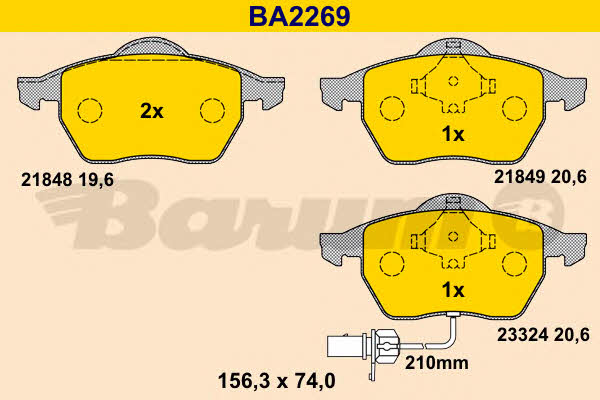 Barum BA2269 Brake Pad Set, disc brake BA2269: Buy near me in Poland at 2407.PL - Good price!