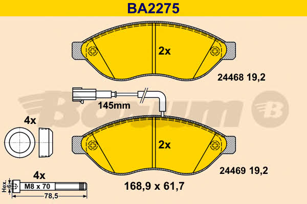 Barum BA2275 Klocki hamulcowe, zestaw BA2275: Atrakcyjna cena w Polsce na 2407.PL - Zamów teraz!