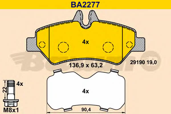 Barum BA2277 Brake Pad Set, disc brake BA2277: Buy near me in Poland at 2407.PL - Good price!