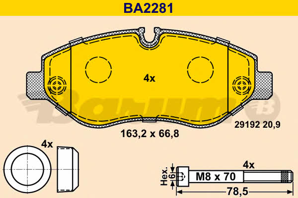 Barum BA2281 Гальмівні колодки, комплект BA2281: Приваблива ціна - Купити у Польщі на 2407.PL!