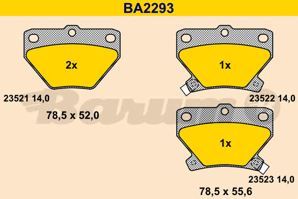 Barum BA2293 Гальмівні колодки, комплект BA2293: Приваблива ціна - Купити у Польщі на 2407.PL!