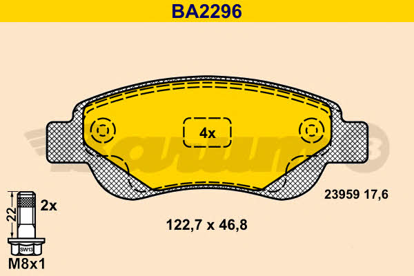 Barum BA2296 Тормозные колодки дисковые, комплект BA2296: Отличная цена - Купить в Польше на 2407.PL!