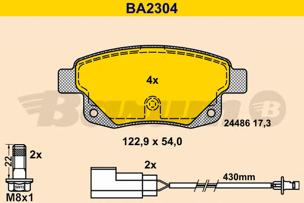 Barum BA2304 Brake Pad Set, disc brake BA2304: Buy near me in Poland at 2407.PL - Good price!