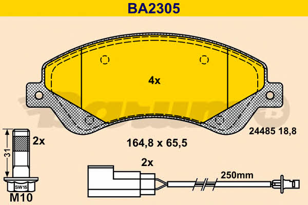 Barum BA2305 Brake Pad Set, disc brake BA2305: Buy near me in Poland at 2407.PL - Good price!