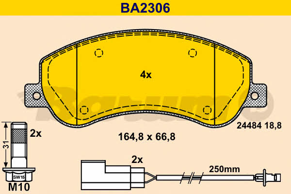 Barum BA2306 Brake Pad Set, disc brake BA2306: Buy near me in Poland at 2407.PL - Good price!