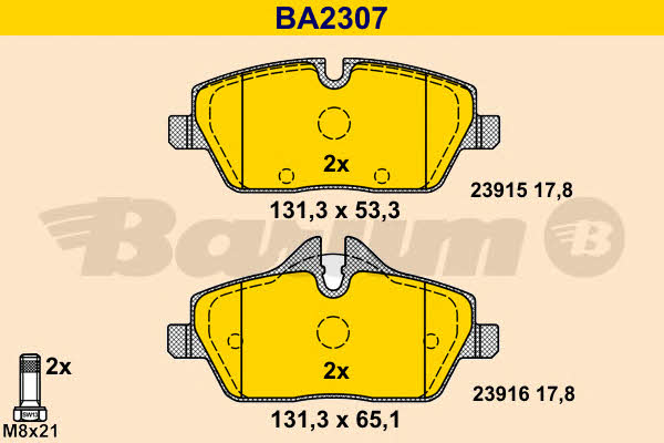 Barum BA2307 Klocki hamulcowe, zestaw BA2307: Atrakcyjna cena w Polsce na 2407.PL - Zamów teraz!