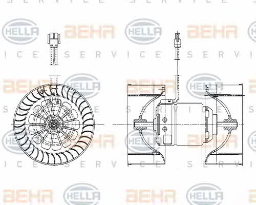 Вентилятор отопителя салона Behr-Hella 8EW 009 159-201