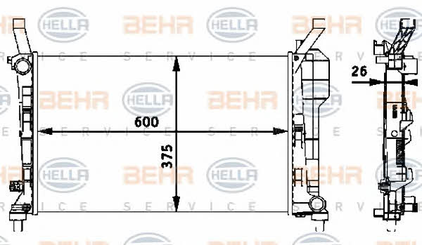 Радіатор охолодження двигуна Behr-Hella 8MK 376 721-021