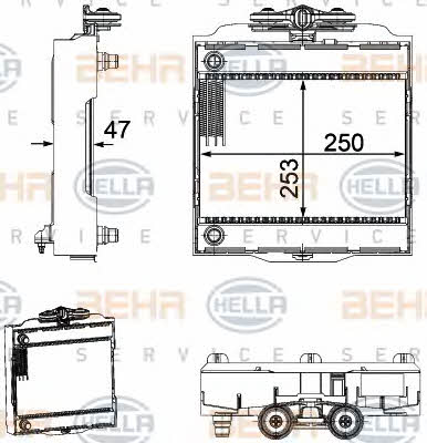 Chłodnica, układ chłodzenia silnika Behr-Hella 8MK 376 746-511