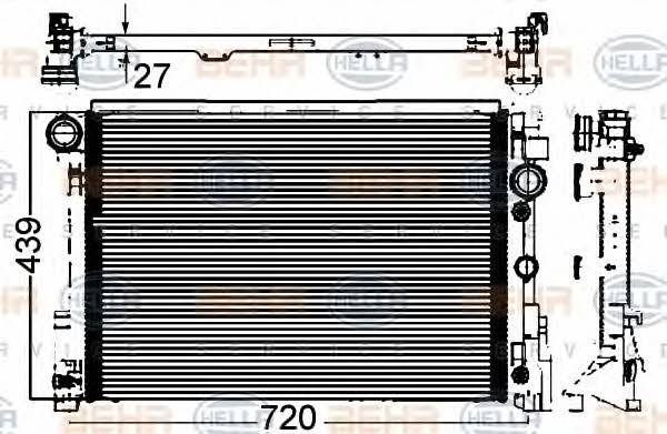 Radiator, engine cooling Behr-Hella 8MK 376 749-551