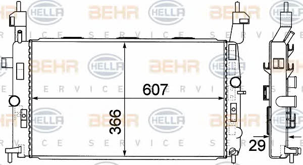 Радіатор охолодження двигуна Behr-Hella 8MK 376 771-221