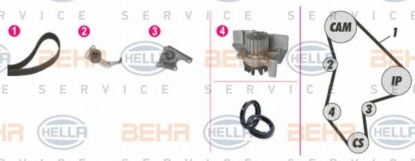 Behr-Hella 8MP 376 804-801 TIMING BELT KIT WITH WATER PUMP 8MP376804801: Buy near me in Poland at 2407.PL - Good price!