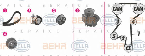 Behr-Hella 8MP 376 804-861 TIMING BELT KIT WITH WATER PUMP 8MP376804861: Buy near me in Poland at 2407.PL - Good price!