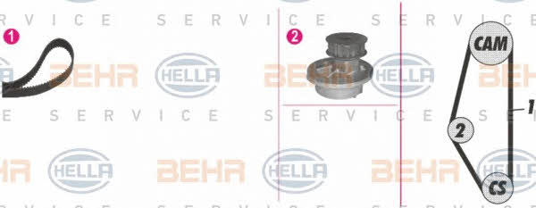 Behr-Hella 8MP 376 804-881 Ремень ГРМ, комплект с водяным насосом 8MP376804881: Отличная цена - Купить в Польше на 2407.PL!
