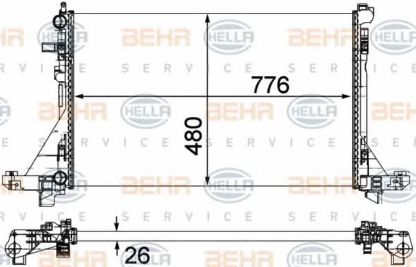 Радіатор охолодження двигуна Behr-Hella 8MK 376 787-431