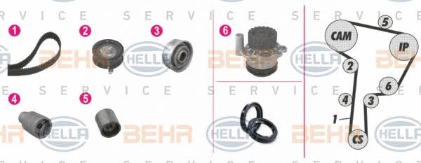 Behr-Hella 8MP 376 807-811 TIMING BELT KIT WITH WATER PUMP 8MP376807811: Buy near me in Poland at 2407.PL - Good price!
