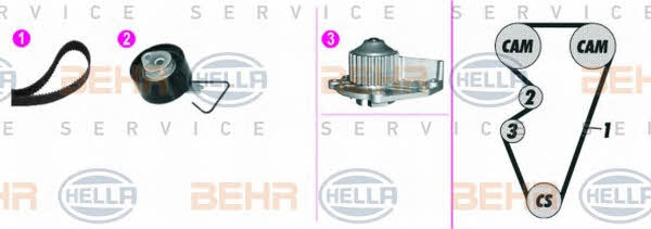 Behr-Hella 8MP 376 816-821 TIMING BELT KIT WITH WATER PUMP 8MP376816821: Buy near me in Poland at 2407.PL - Good price!