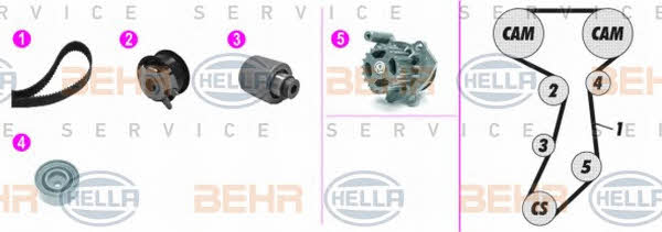 Behr-Hella 8MP 376 817-831 TIMING BELT KIT WITH WATER PUMP 8MP376817831: Buy near me in Poland at 2407.PL - Good price!