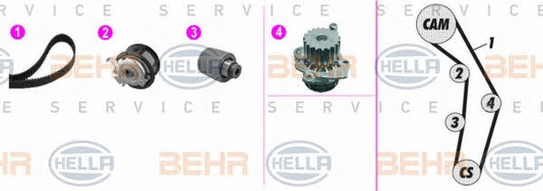 Behr-Hella 8MP 376 818-871 TIMING BELT KIT WITH WATER PUMP 8MP376818871: Buy near me at 2407.PL in Poland at an Affordable price!