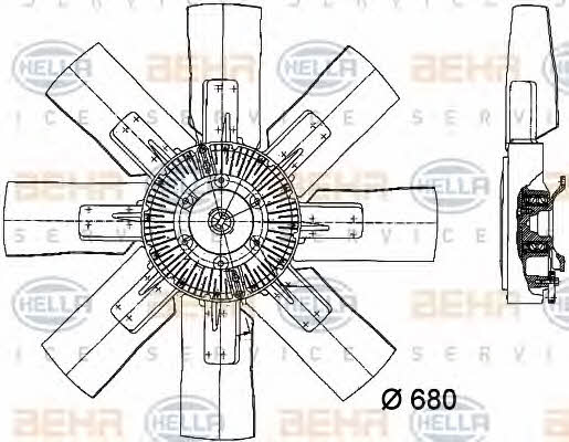 Вентилятор радиатора охлаждения Behr-Hella 8MV 376 728-141