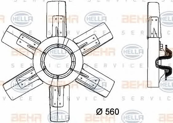 Hub, engine cooling fan wheel Behr-Hella 8MV 376 730-251