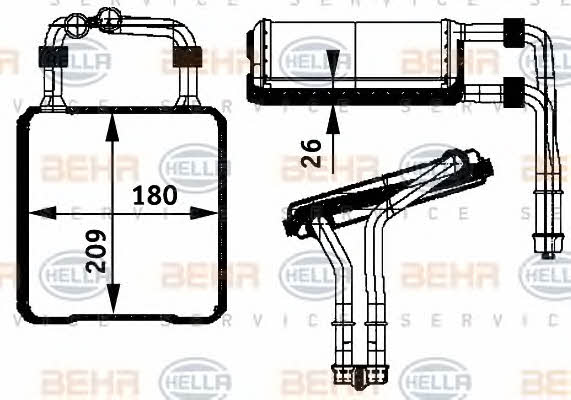 Behr-Hella 8FH 351 311-191 Heat exchanger, interior heating 8FH351311191: Buy near me in Poland at 2407.PL - Good price!