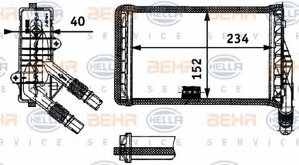 Behr-Hella 8FH 351 311-311 Heat exchanger, interior heating 8FH351311311: Buy near me in Poland at 2407.PL - Good price!