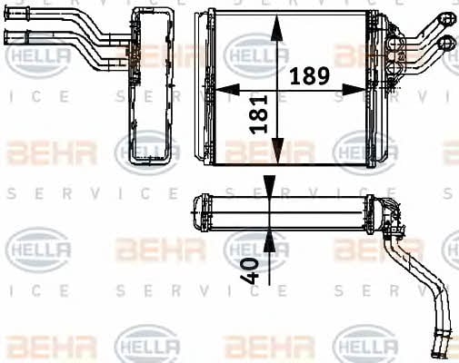 Behr-Hella 8FH 351 311-411 Heat exchanger, interior heating 8FH351311411: Buy near me in Poland at 2407.PL - Good price!