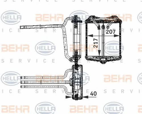 Behr-Hella 8FH 351 311-601 Радіатор опалювача салону 8FH351311601: Приваблива ціна - Купити у Польщі на 2407.PL!