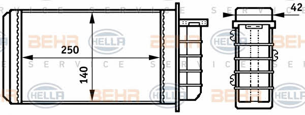 Behr-Hella 8FH 351 313-191 Heat exchanger, interior heating 8FH351313191: Buy near me in Poland at 2407.PL - Good price!