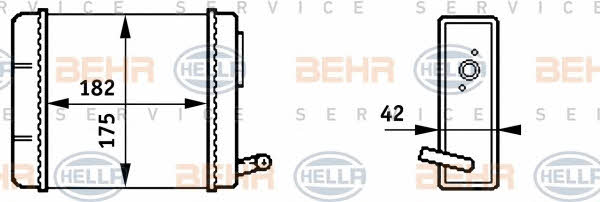 Behr-Hella 8FH 351 313-211 Heat exchanger, interior heating 8FH351313211: Buy near me in Poland at 2407.PL - Good price!