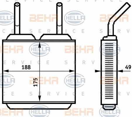 Behr-Hella 8FH 351 313-271 Heat exchanger, interior heating 8FH351313271: Buy near me in Poland at 2407.PL - Good price!