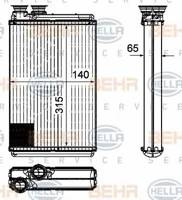 Behr-Hella 8FH 351 315-571 Heat exchanger, interior heating 8FH351315571: Buy near me in Poland at 2407.PL - Good price!